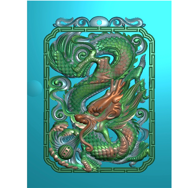 白玉雕龙牌雕刻图（SLP-0001）展示