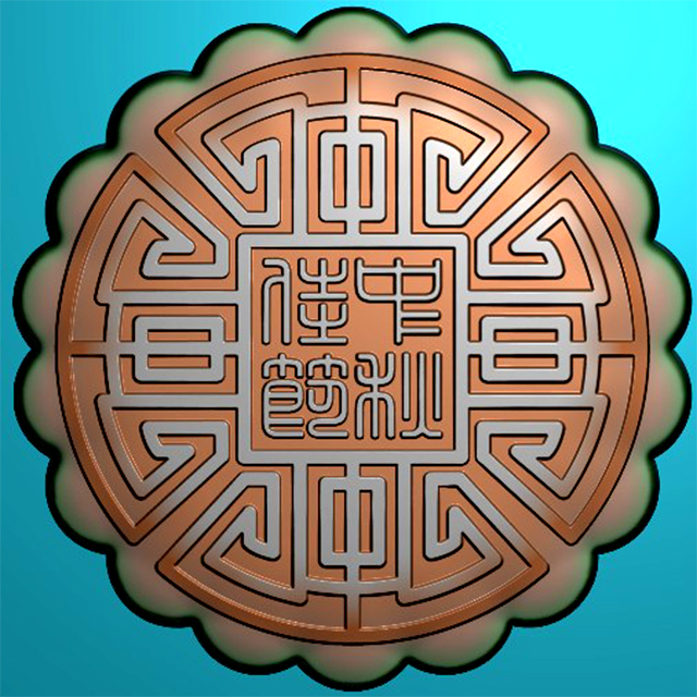 中秋佳节月饼精雕图带线（MJ-0002）展示