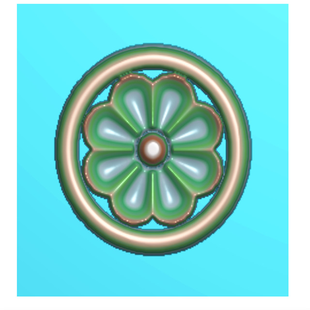 对称洋花浮雕图（YX-100）展示