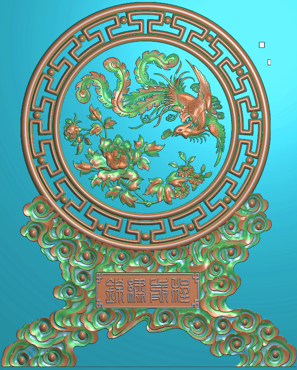 风穿牡丹台屏摆件雕刻图（bj-198）展示