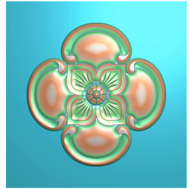 圆形杨花欧式洋花精雕图浮雕图加工图（YX-203）展示