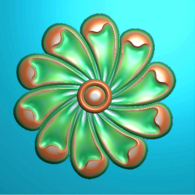 欧式洋花精雕图浮雕图雕刻机图圆形洋花（YX-256）展示