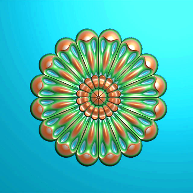 欧式圆形洋花门花精雕图浮雕图雕刻图（YX-282）展示
