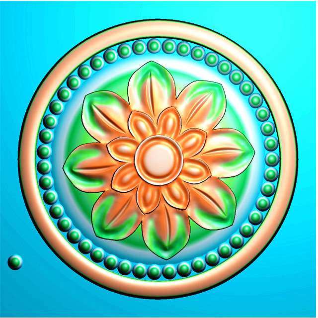 欧式圆形洋花门花浮雕图精雕图雕刻图案（YX-506）展示