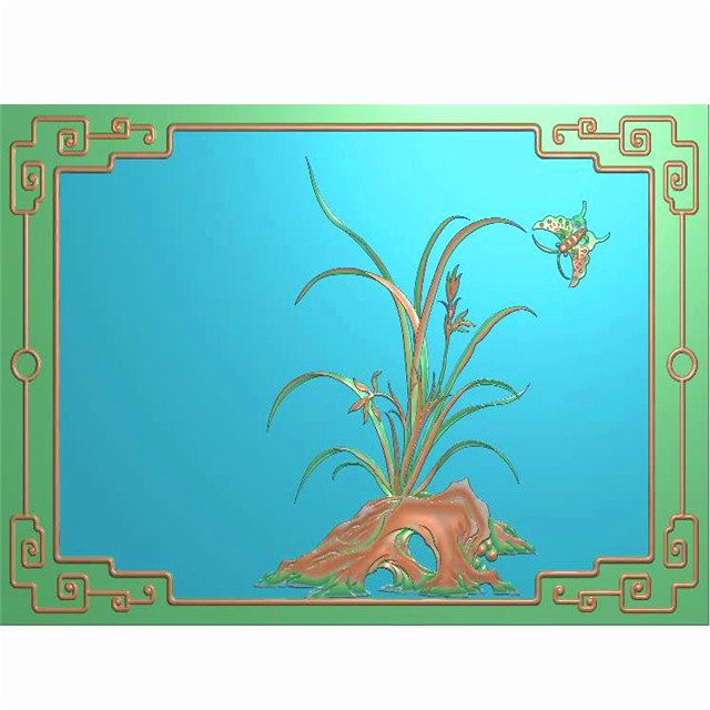 兰花浮雕图,兰花精雕图,兰花雕刻图,兰花雕刻图案（LH-461）展示