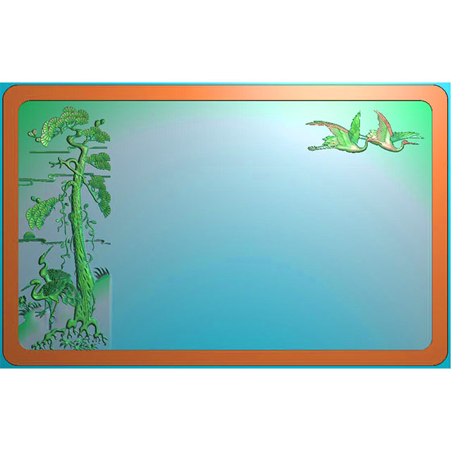 松鹤茶盘精雕图,松鹤茶盘浮雕图,松鹤茶盘雕刻图,茶盘茶台（SHCP-012）展示