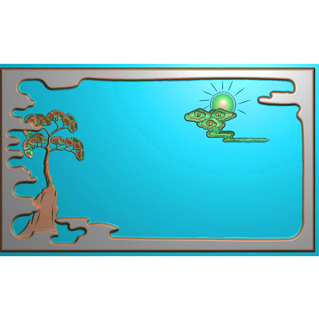 松鹤茶盘精雕图,松鹤茶盘浮雕图,松鹤茶盘雕刻图,茶盘茶台（SHCP-101）展示