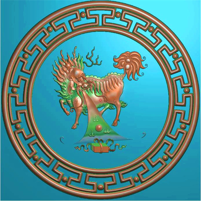 麒麟挂件挂匾挂屏精雕图,挂件挂屏挂匾浮雕图,挂屏挂匾雕刻图,挂屏加工图（GJ-041）展示