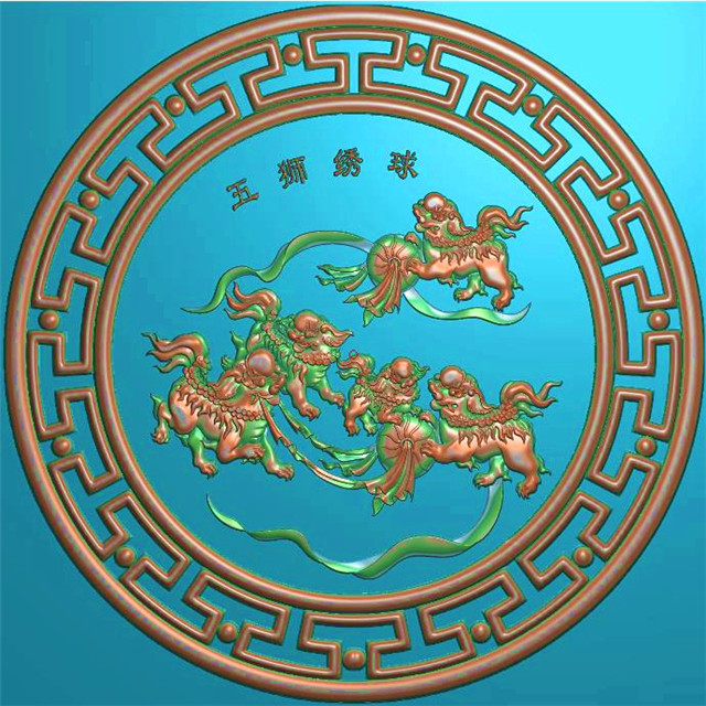 狮子挂件挂匾挂屏精雕图,挂件挂屏挂匾浮雕图,挂屏挂匾雕刻图,挂屏加工图（GJ-063）展示