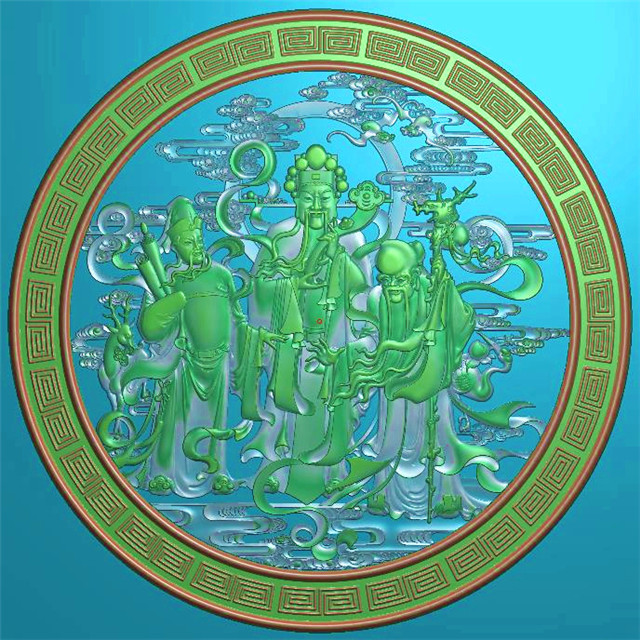 寿星人物挂件挂匾挂屏精雕图,挂件挂屏挂匾浮雕图,挂屏挂匾雕刻图,挂屏加工图（GJ-066）展示