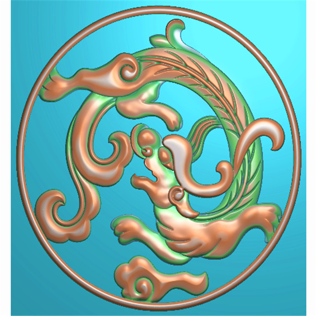 草龙背板精雕图,背板浮雕图,背板雕刻图（CTBB-1082）展示