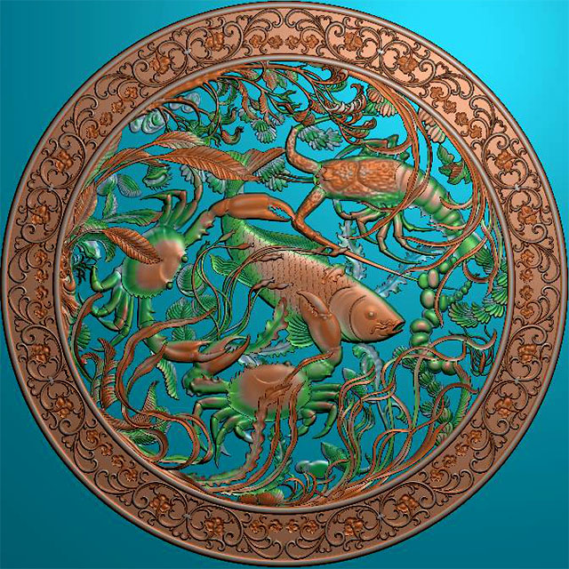 鱼精雕图,鱼浮雕图,鱼雕刻图,鱼加工图（Y-326）展示