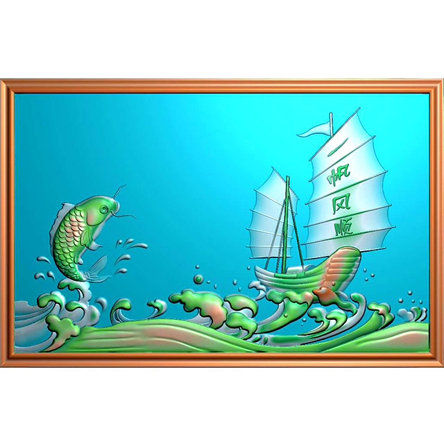 鱼精雕图,鱼浮雕图,鱼雕刻图,鱼加工图（Y-330）展示