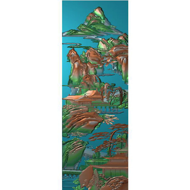 山水建筑精雕图,山水建筑浮雕图,山水建筑雕刻图,山水建筑加工图（SSJZ-302）展示