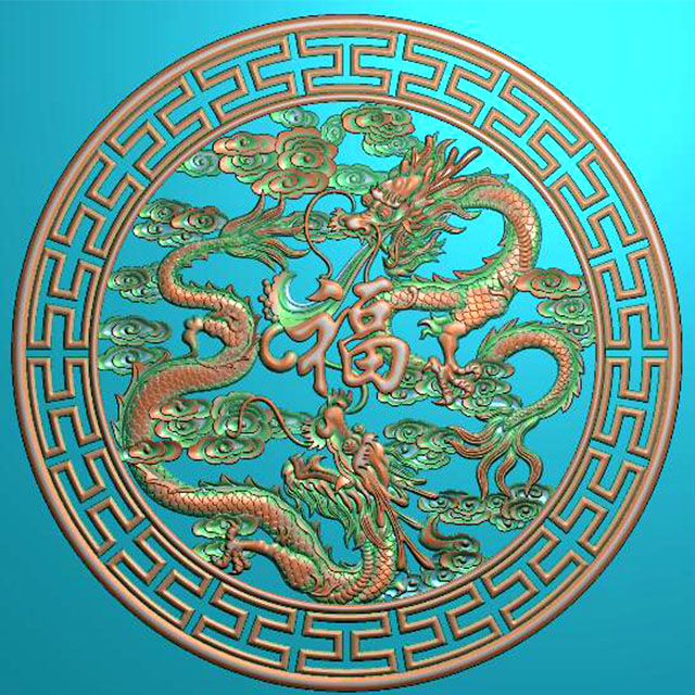 龙精雕图,龙浮雕图,龙雕刻图,龙加工图（L-5009）展示