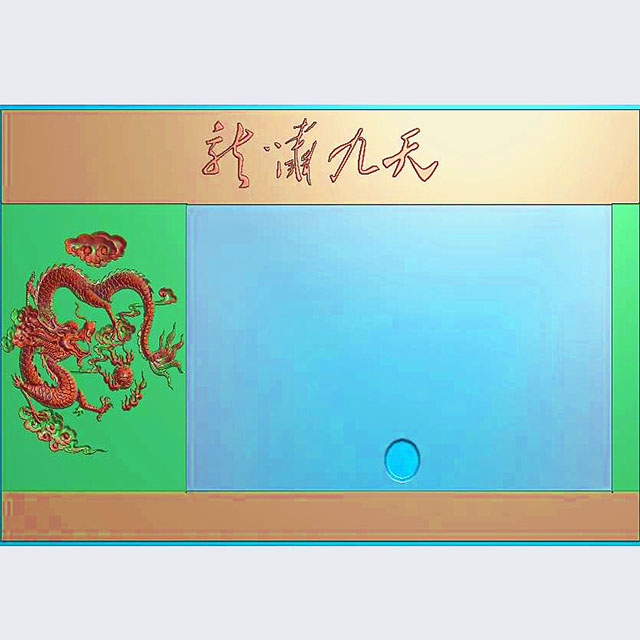 龙凤茶盘茶台精雕图（LFCP-209）展示