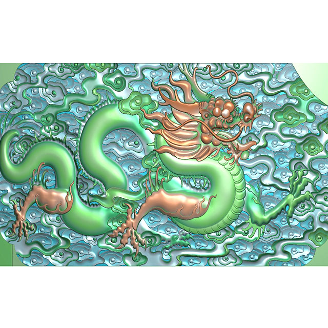 云龙板雕刻图（L-1533）展示