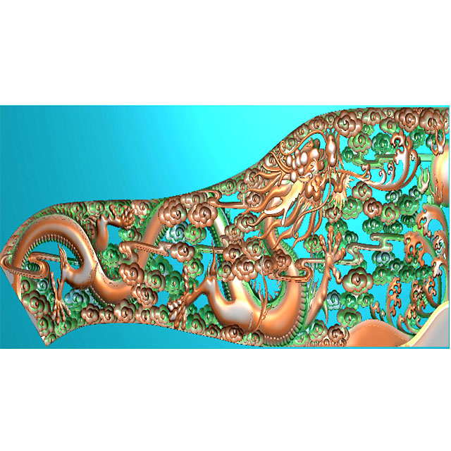 云龙板雕刻图（L-1540）展示