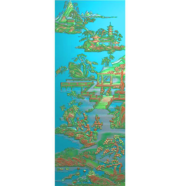 山水建筑浮雕图（SSJZ-0024）展示