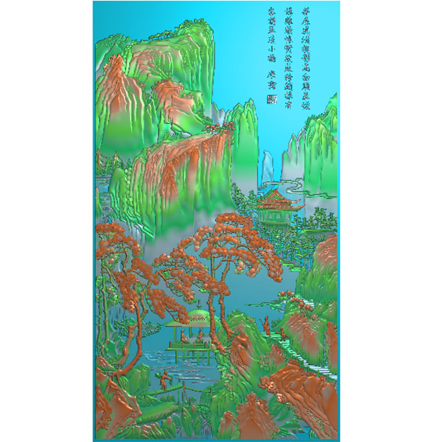 山水建筑浮雕图（SSJZ-202）展示