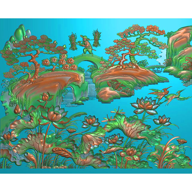 山水建筑精雕图（SSJZ-208）展示
