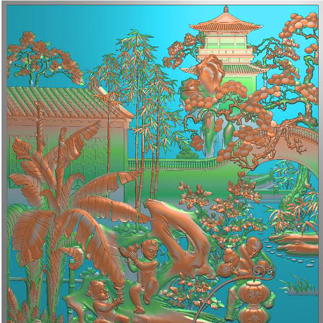 山水建筑精雕图（SSJZ-3004）展示