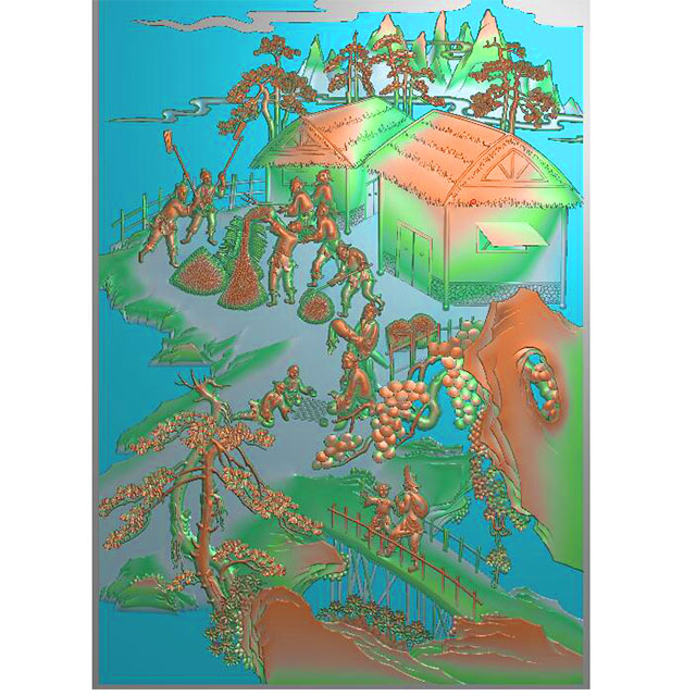 山水建筑精雕图（SSJZ-3028）展示