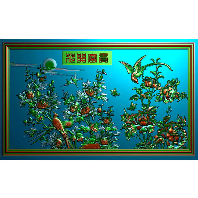 石材玉雕背景墙精雕图（YD-56）展示