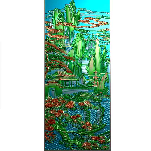 石材玉雕背景墙精雕图（YD-60）展示