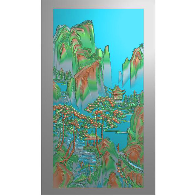 山水建筑精雕图（SSJZ-3048）展示