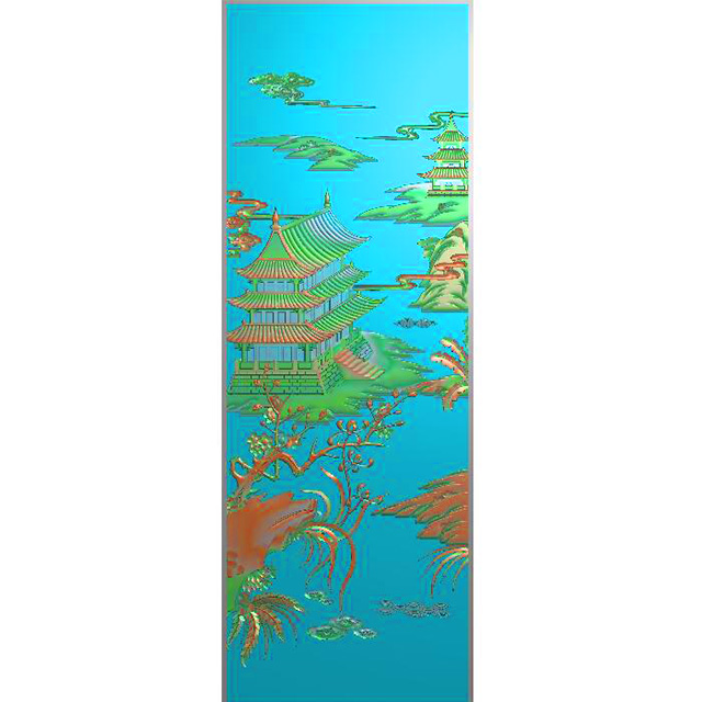 山水建筑精雕图（SSJZ-3076）展示
