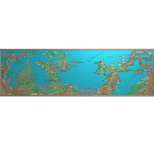 山水建筑精雕图（SSJZ-3083）展示