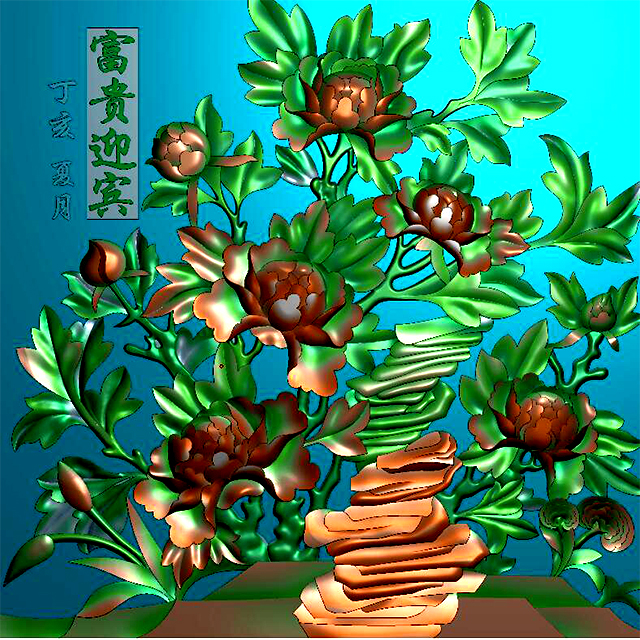 石材玉石背景墙雕刻图（YD-94）展示