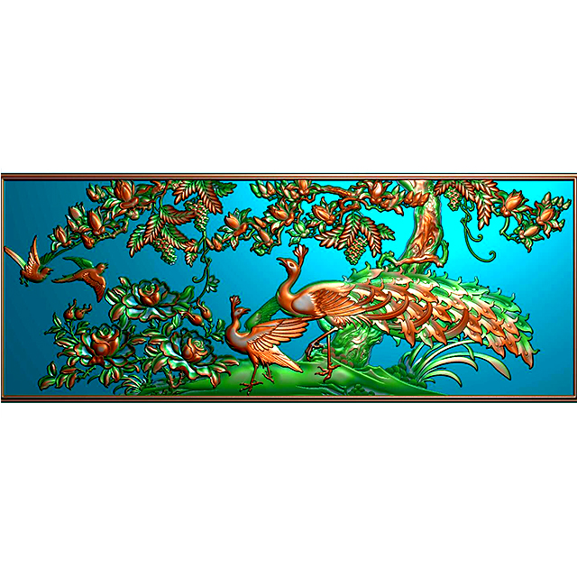 石材玉石背景墙雕刻图（YD-100）展示