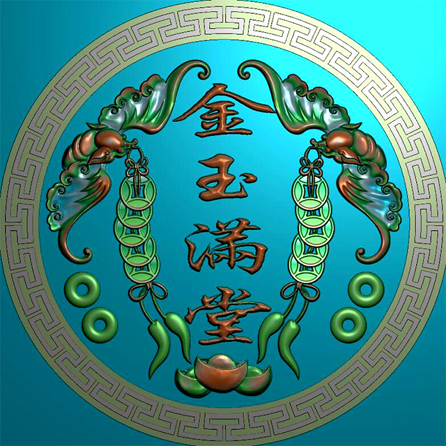 石材玉石背景墙雕刻图（YD-191）展示