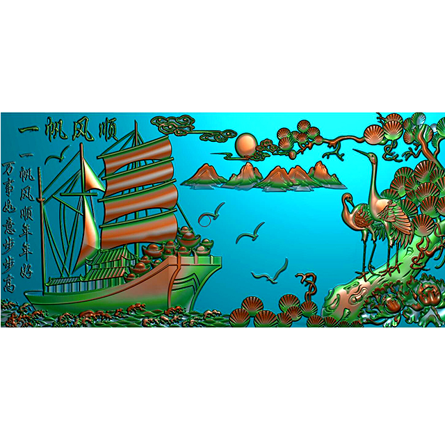 石材玉石背景墙雕刻图（YD-119）展示