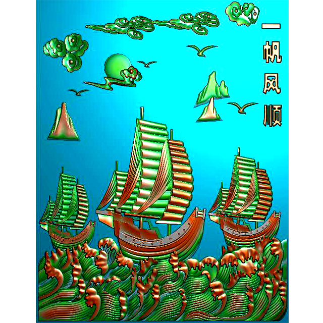 材玉石背景墙雕刻图（YD-133）展示