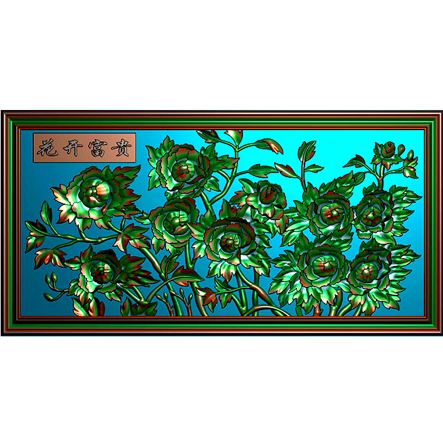 石材玉石背景墙雕刻图（YD-140）展示