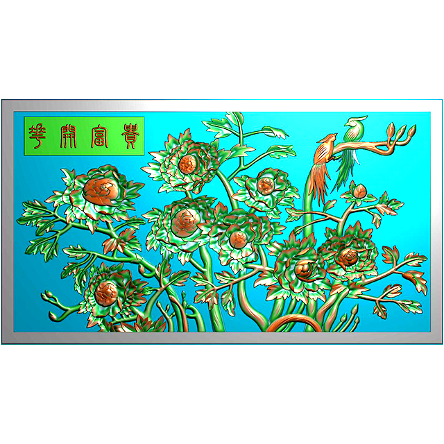 石材玉石背景墙雕刻图（YD-151）展示