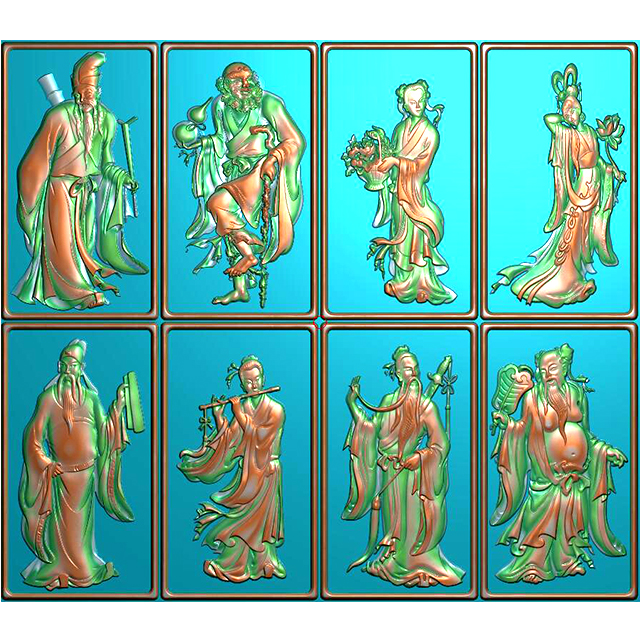 八仙浮雕图（BX-0009）展示
