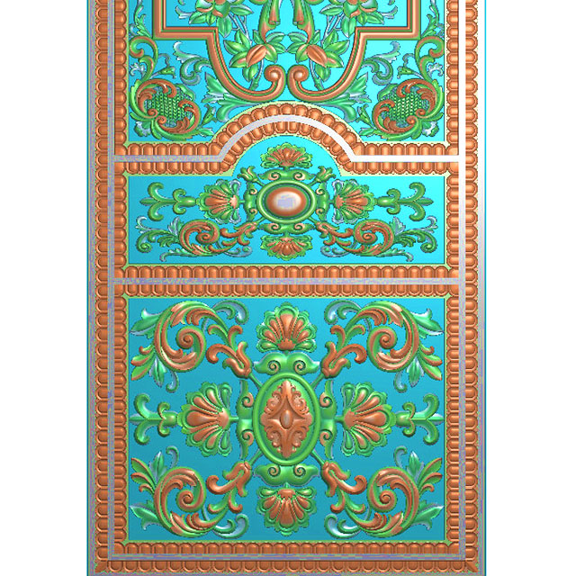 欧式洋花长条门花贴花浮雕图（CT-329）展示