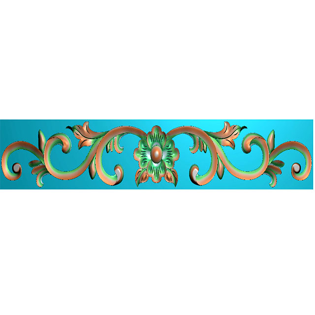 欧式洋花长条门花贴花浮雕图（CT-384）展示