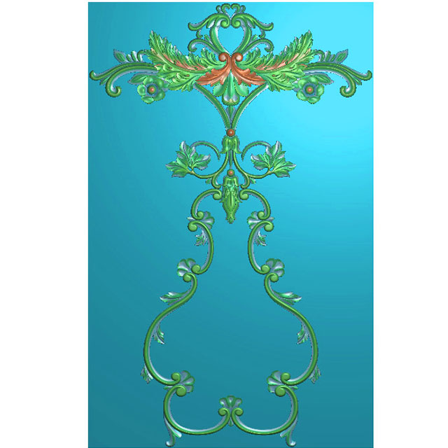 欧式洋花长条门花贴花雕刻图（CT-471）展示