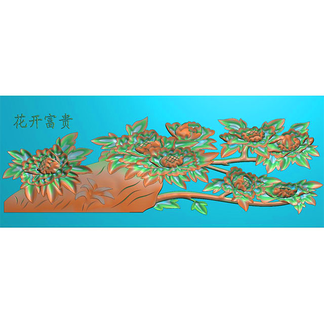 牡丹花鸟精雕图（MD-061）展示