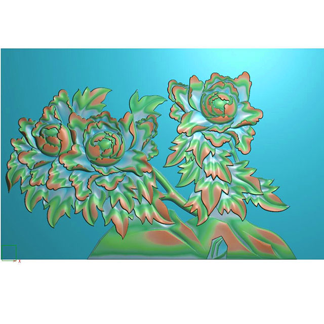 牡丹花鸟石头精雕图（MD-042）展示