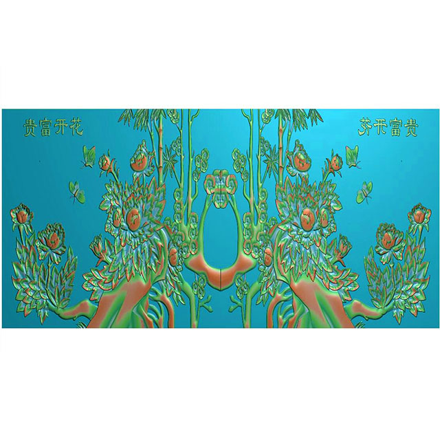 牡丹花鸟石头精雕图（MD-043）展示
