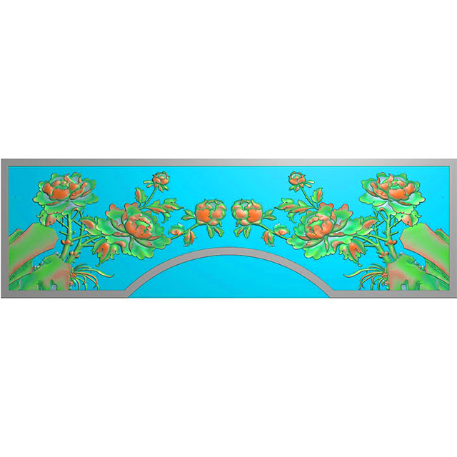 花鸟牡丹石头精雕图（MD-070）展示