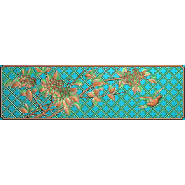 花鸟牡丹石头精雕图（MD-077）展示