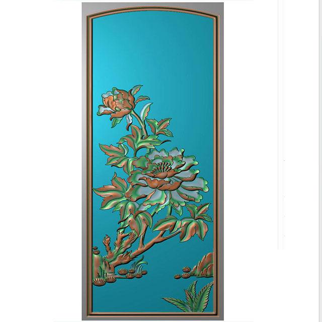 牡丹花鸟花草石头浮雕图（MD-230）展示