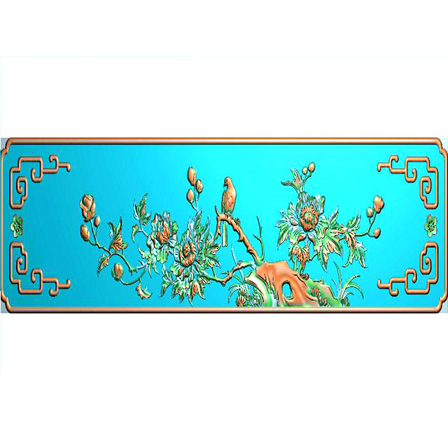 牡丹花鸟花草石头浮雕图（MD-6007）展示